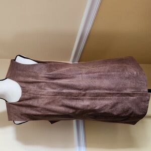Chico's Edgy Faux Suede Java Brown Leather Vest for Women Size Small ❤️